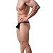 Pdbokew Mens G-String Underwear with Pouch Low Rise Bikini Thong Underwear Black M