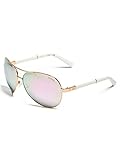 GUESS Factory Women's Faux-Leather Aviator Sunglasses