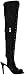 Breckelle's Womens Randi-23 Faux Suede Lace Up Back Cut Out Thigh High Boot,Black,8