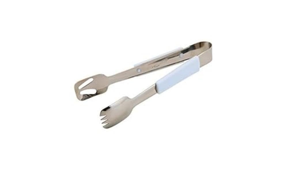 Genware NEV-577-08W Buffet Tongs with Plastic Handle, White