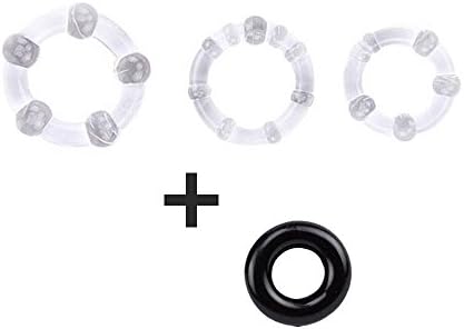 4 PCS Mini Silicone Delay Ring Classic Waterproof Ring Set for Men Transparent