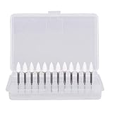 12pcs White High Speed Polishing Burs Stones Flame Shape FL2 FG Porcelain Tooth Resin Restores Ceramic Grinding Head