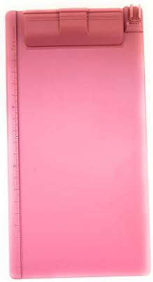 4.7" X 9" Mini Clipboard / Receipt Bill Holder Pad with Pen Pencil Holder and 200 mm Ruler Scale / Pink