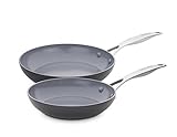 GreenPan CC000672-001 Valencia Pro Hard Anodized 100% Toxin-Free Healthy Ceramic Nonstick Metal Utensil/Dishwasher/Oven Safe 8 & 10-Inch Frypan Set