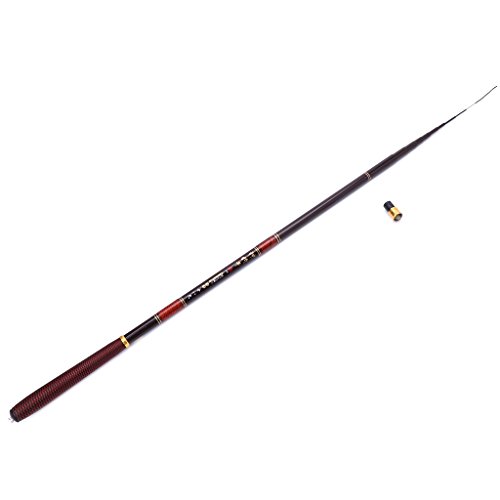 Yanhonin 2.7-7.2m Canne à Pêche Carpe, Canne à Peche Portative De Ultra-légère Télescopique En Fibre De Carbone (5.4m)