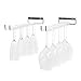Wallniture Chiraz Wine Glass Rack Wall Mounted Kitchen Organization and Storage Set of 2, 15 Inch Chrome Stemware Holder