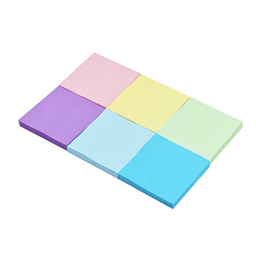 Sticky Notes 3x3 SelfStick Notes 6 Pastel Color 6 Pads, 100 Sheets/Pad