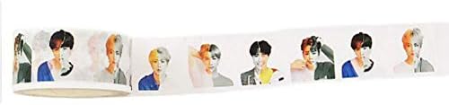 BTS Washi Tape, Decorative Masking Adhesive Tape for DIY Projects, Scrapbooks, Calendar, Journal and Gift Wrapping (C)