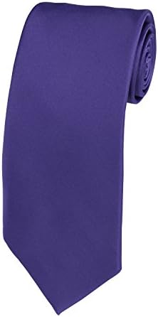 Solid Color Satin Ties Mens Neckties with Gift Box by Doninex (Purple)