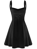 Beyove Women 1950s Vintage Spaghetti Strap Strap Swing Dress Sleeveless Flare A Line Dress