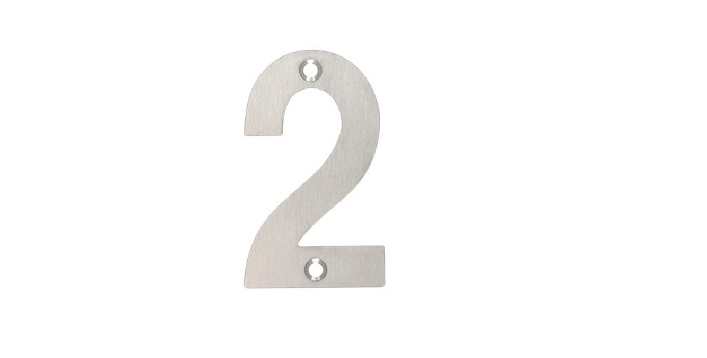 Stainless Steel Number '2' 75mm by Zoo Hardware