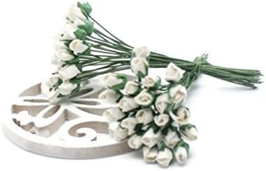 Photo 1 of 1shopforyou 50 White Tiny Rose Scrapbook Craft 5mm Mulberry Paper Flower Card Wed Dollhous no.C
