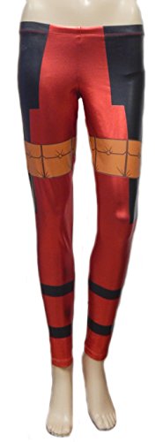 Marvel Comics Deadpool I Am Deadpool Metallic Costume Women's Juniors Stretchy 's Leggings