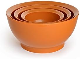 CaliBowl Ultimate Mixing Bowls with Non-Slip Base, Set of 3 Assorted Sizes, Orange