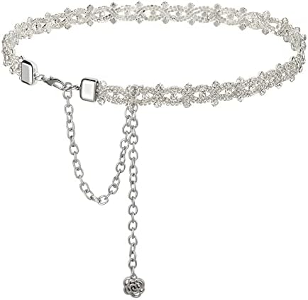 YooAi Crystal Waist Belt for Women - Rhinestone Chain Belt  display picture 2