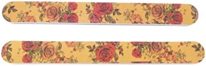irresistible1 Pack of 2 Nail Files Emery Boards Double Sided With Beautiful Rose Print in Red