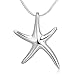CHUVORA 925 Sterling Silver Beautiful Starfish Pendant Necklace for Women, 18 inch Snake Chain