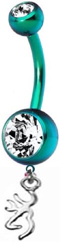 Browning PREMIUM Green Titanium Anodized Sexy Belly Button Ring