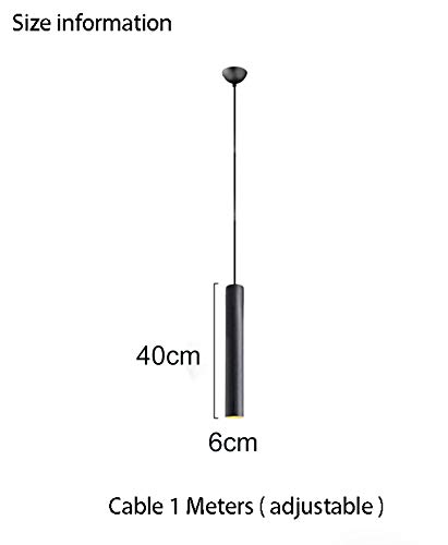 Phube LED Pendant Light Nordic Long Tube Hanging Lamp Minimalist Creative Ceiling Lamp Modern Art Decor Lighting Fixture for Dining Room Kitchen Island(Black)