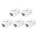 VCE 5-Pack CAT6 CAT5 RJ45 Keystone Jack Inline Coupler-White UL Listed primary