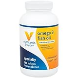 The Vitamin Shoppe Omega 3 Fish Oil 1100mg, EPA 600mg DHA 240mg, Purity Assured, Molecularly Distilled to Support Cardiovascular, Joint and Brain Health (180 Softgels)