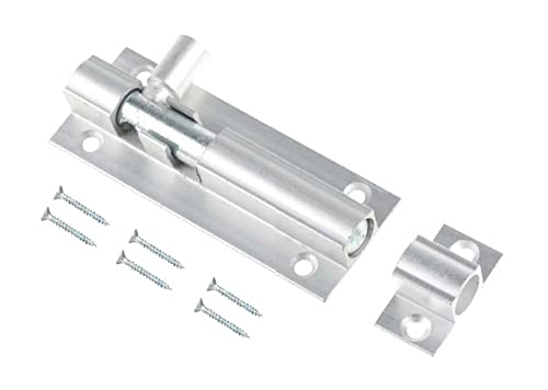 TERF® Aluminium Door Bolt Barrel Slide Lock 50mm [2''] Door Latch with Screws Ideal for Internal and External Doors Locks for Bedroom Bathroom Toilet Shed Gate Cupboards and Cabinets - 50mm
