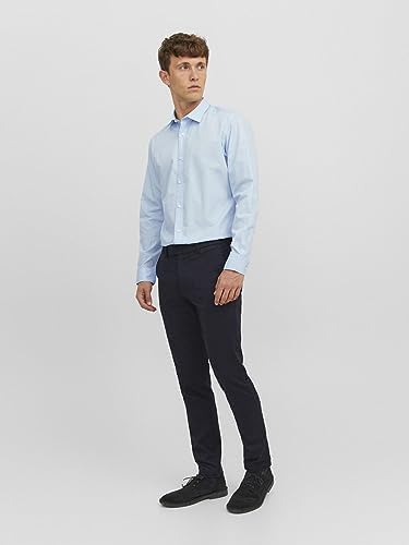 Camicia Classica da Uomo Jjjoe LS Plain, Blu di Cachemire, L