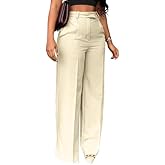 Famnbro Womens Dress Pants Slacks High Waisted Wide Leg Yoga Business Work Pants Trousers