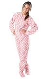 Footed Pajamas - Pretty In Polka Adult Fleece