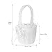 Flower Basket and Ring Pillow Set, Ivory Satin Bowknot Ring Bearer Pillow and Wedding Flower Girl Basket Set (Flower)
