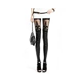 Zacoo Women's Faux PU Leather Punky Leggings Size M Black