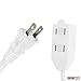 Iron Forge Cable 15 ft 3 Outlet White Extension Cord with Foot Switch - 16/2 SJTW 2 Prong Indoor Extension Cord with Multiple Outlets