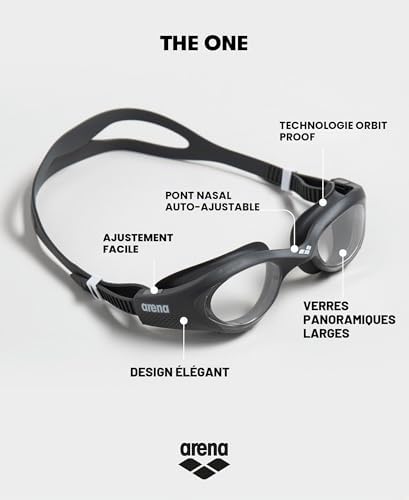 The One Lunettes de Natation Unisexe Adulte, Grandes Lentilles avec Protection UV et Traitement Anti-Buée, Pont Nasal Auto-Régulant et Jointure avec Technologie Orbit-Proof