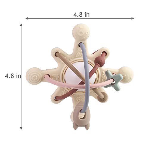 PandaEar Baby Sensory Toys 3 4 5 6 Months, Silicone Montessori Toys, Baby Teething Toy, Infant Rattle Teether Chew Toy Teething Ball Developmental Toy for Babies 0-6 Months 6 to 12 Months