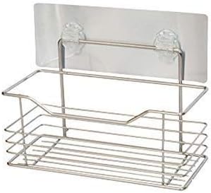 EEN Adhesive Shower Caddy Organiser Basket Bathroom Shelf Storage Wall Mounted Stainless Steel No Drilling