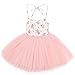 Flofallzique Summer Toddler Party Dress Vintage Floral Tulle Girls Tutu Dress for 0-8 Years(pink,3)