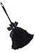 Smiffy's Black Feather Duster with Black Jewel, Gothic Maid and Witch Accesory