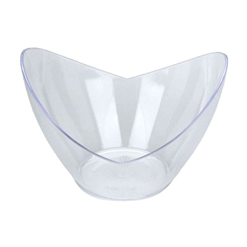 Fineline Settings 6302-CL, 3.5x2.6-Inch Clear Plastic Tiny Tureens, Disposable Salad Sauce Dessert Ice-Cream Catering Bowls (240)