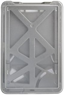 Top Loading Vertical Rigid Plastic 3-Card Badge Holder with Clear Frosted Finish by Alliance ID (Metallic Gray)