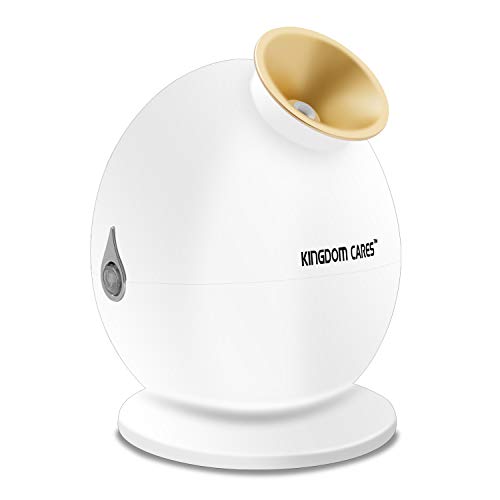 KINGDOMCARES Hot Mist Facial Steamer Warm Nano Ionic Moisturizing Face Humidifier Personal Home Sauna SPA Unclogs Pores Blackheads Acne Comedone Removal Facial Hydration System Nano Sprayer Gold