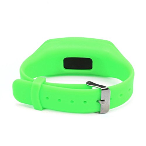 Voberry® Digital LCD Pedometer Run Step Walking Distance Calorie Counter Watch Bracelet (Green) - Thumbnail 4