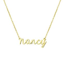 Awegift Personalized Name Necklace 18K Gold Plated