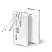Power Bank 10000mAh, Ultra Slim Portable Charger with Built-in Phone Stand, USB Outport, Type-c Cable,Micro Cable and Other Cable for Cell Phone
