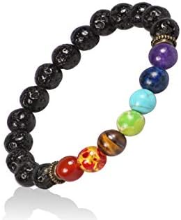 chakra bracelet lava beads yoga positive bracelet for men women by nofdarza