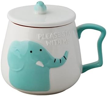 Novelty Funny Animal Cup Coffee Mug Tea Cup Collection Mugs Ceramic Mug (Elephant, Blue)