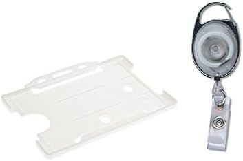ID Card It ID Card Pass Badge Holder and Premier Yo Yo Retractable Reel (White x 2)