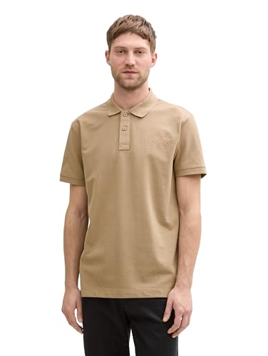 TOM TAILOR Polo da Uomo Basic, 31089 - Hazel Brown Melange, M