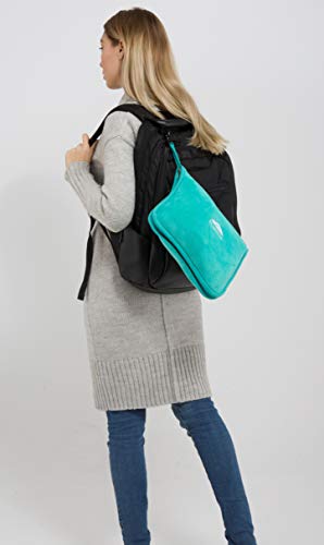 BlueHills-Premium-Soft-Travel-Blanket-Pillow-Airplane-Blanket-Packed-in-Soft-Bag-Pillowcase-with-Hand-Luggage-Belt-and-Backpack-Clip-Compact-Pack-Large-Blanket-for-Any-Travel-Teal-Green-T006