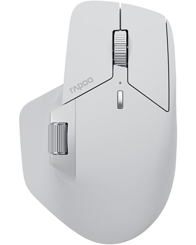 Rapoo MT760L Wireless Mouse Silent - USB Wireless 2.4G und Bluetooth Maus kabellos, bis 4000 DPI, leiser klick, Multi Device, Daumenscrollrad, Akku, f
