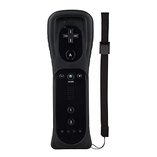 Wii Remote Controller, Wii Game Remote Control with Silicone Case and Wrist Strap for Nintendo Wii and Wii U (Black)